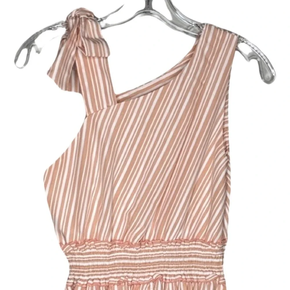 Habitual Dress Girls 16 Blush Pink White Striped Bow Asymmetric‎ Party Dance